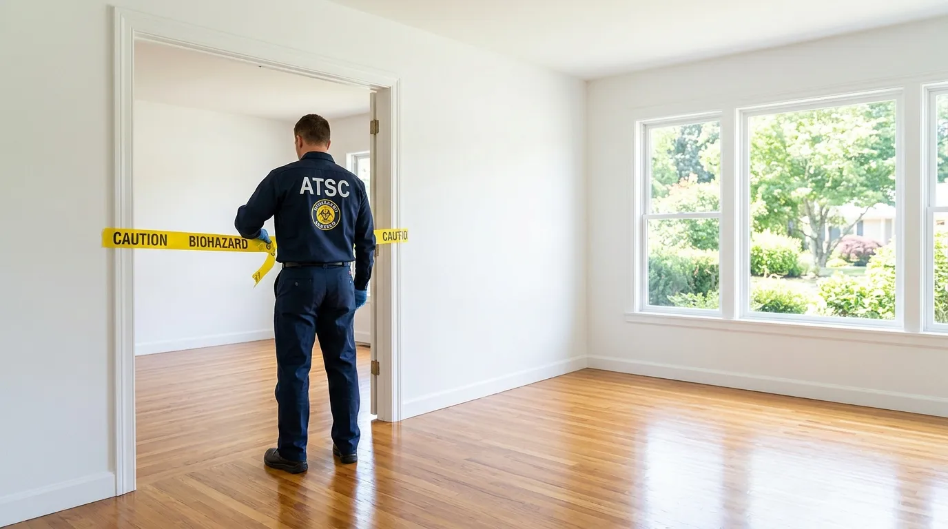 Certified biohazard cleanup crew performing Trauma Scene Cleanup in Woodbridge